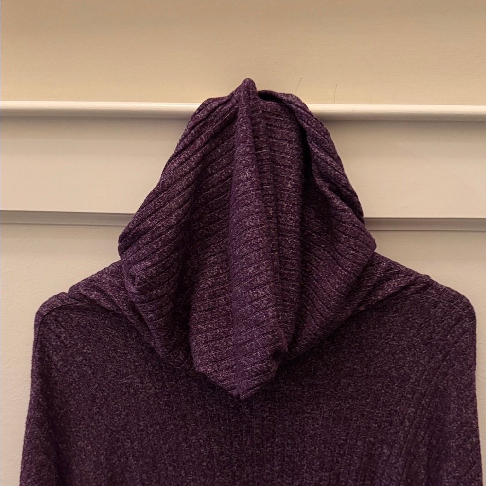 Lane Bryant Hooded Brushed Ribbed Poncho •Purple •Size 14/16 •EPC - Picture 8 of 10